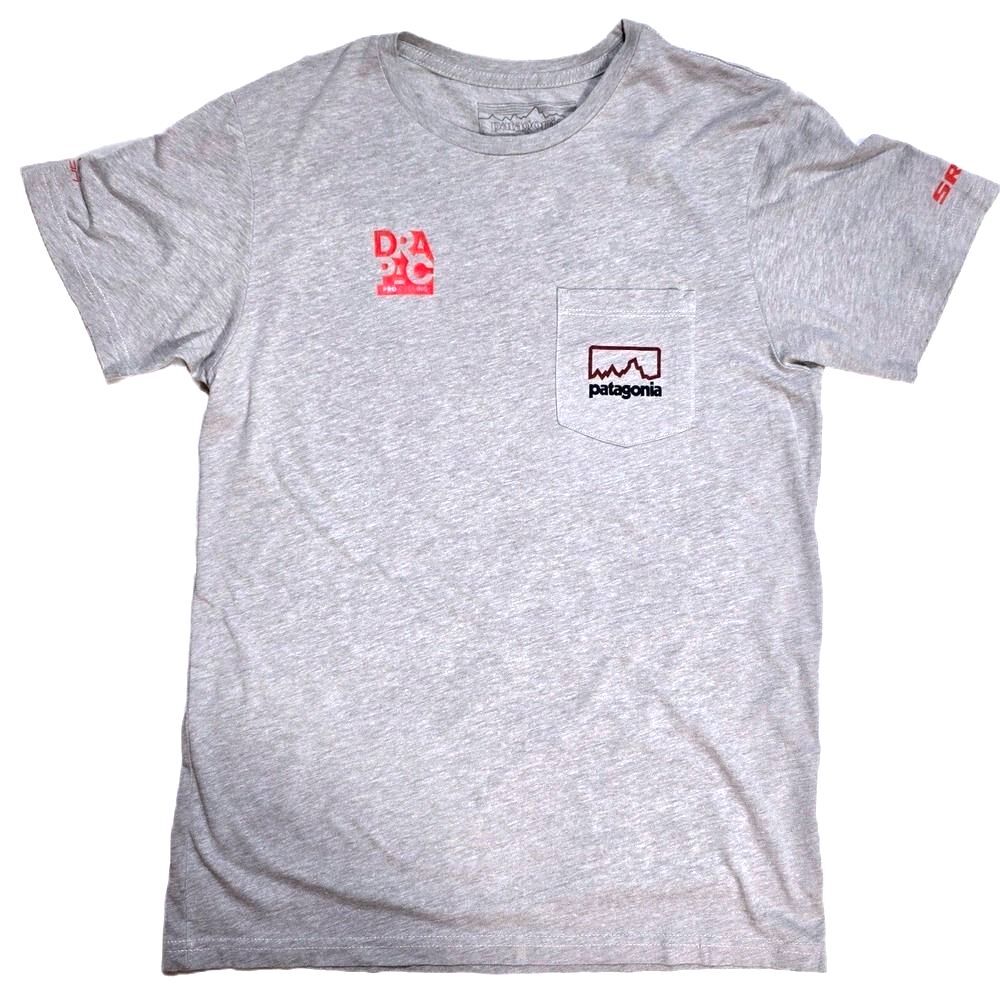 Rare Patagonia Drapac Pro Cycling WBR SRAM Swift Carbon Pocket Tee Mens M Gray